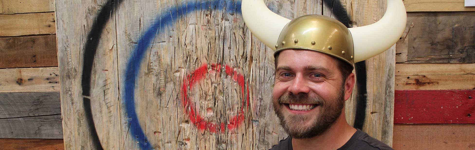 Image of a man in a Viking hat