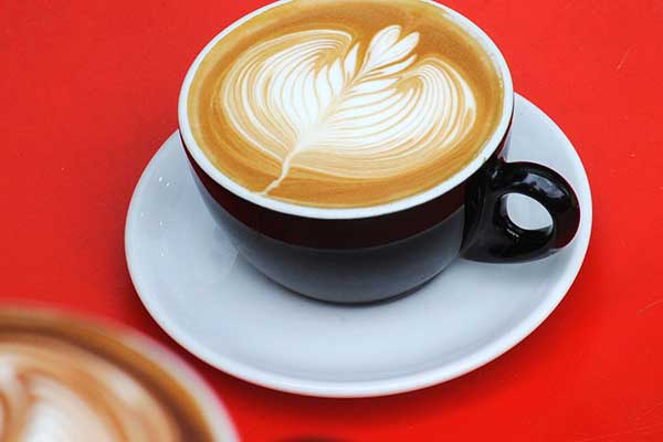 A cup of coffee on a saucer