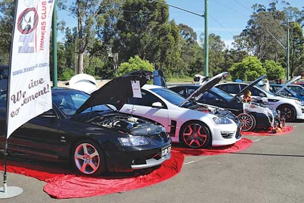 cars on display