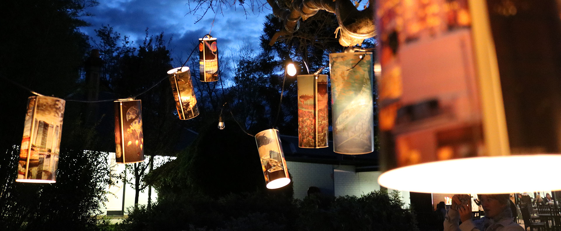Illuminated lanterns at the Gallery