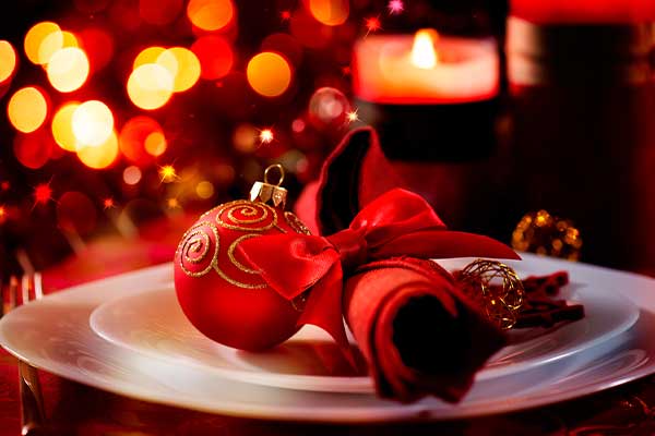 Plate on Christmas table