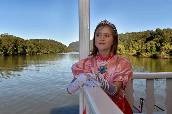 Princess aboard Nepean Belle