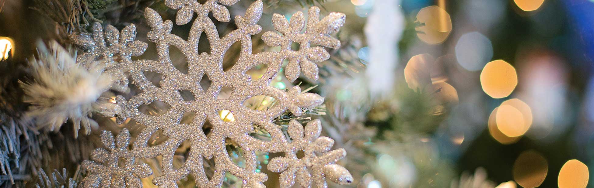 Snowflake decoration on Christmas Tree