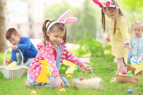 Children collecting Easter Eggs