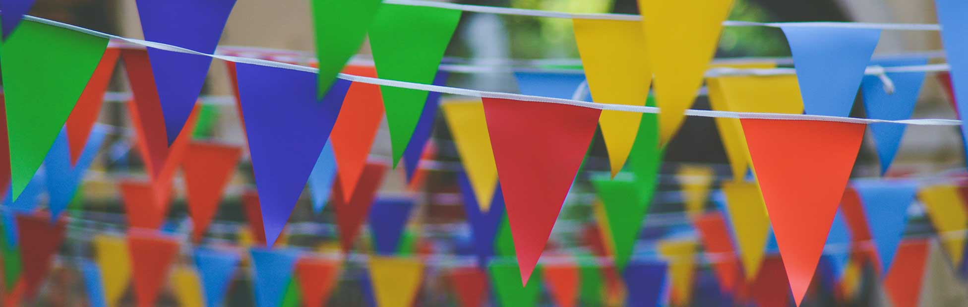 Colourful bunting hanging