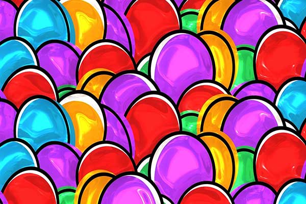painted colourful eggs