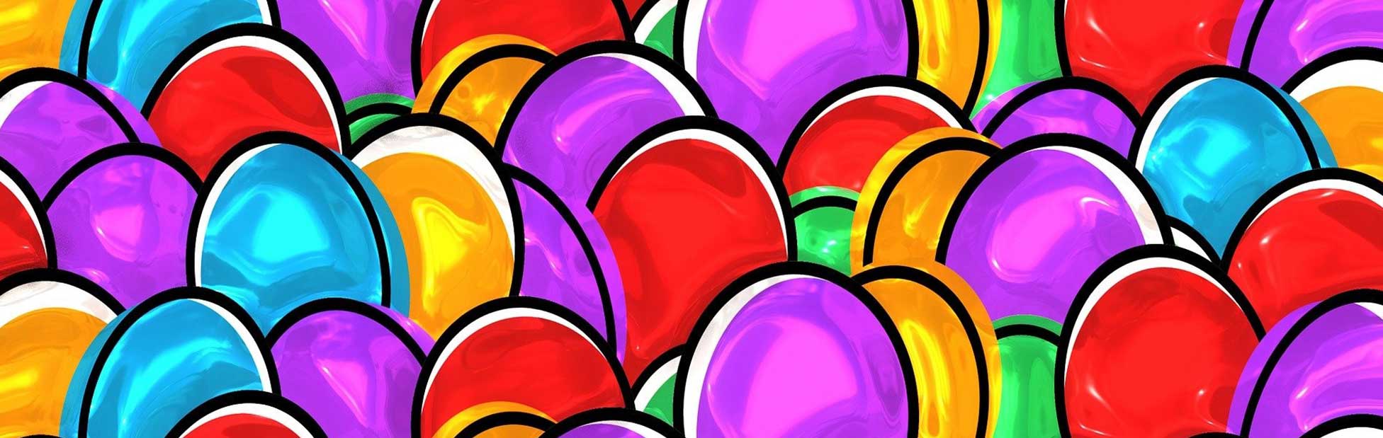 painted colourful eggs