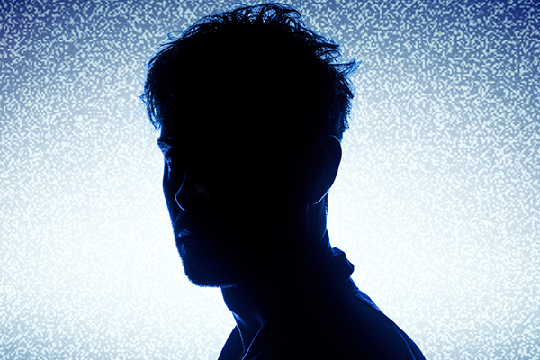 silhouette of mans head