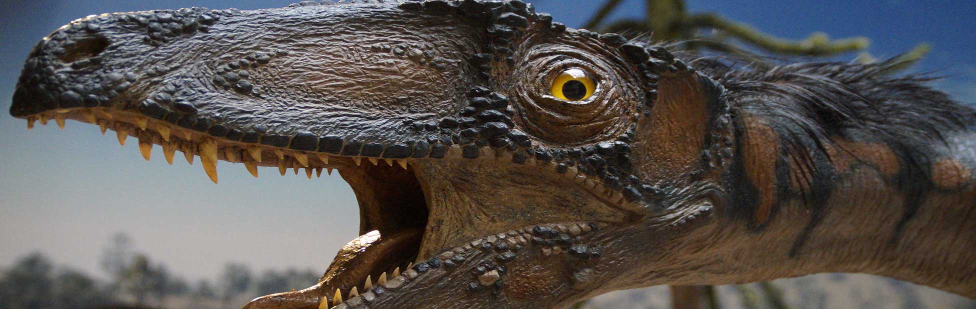 Dinosaur showing its teeth