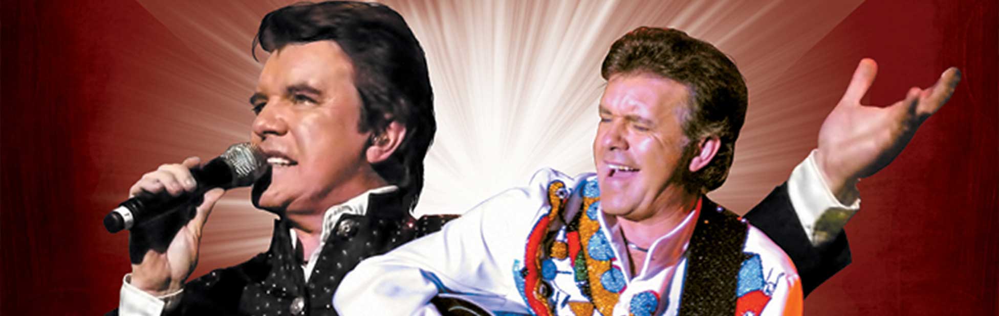 Two images of performer dressed as Neil Diamond