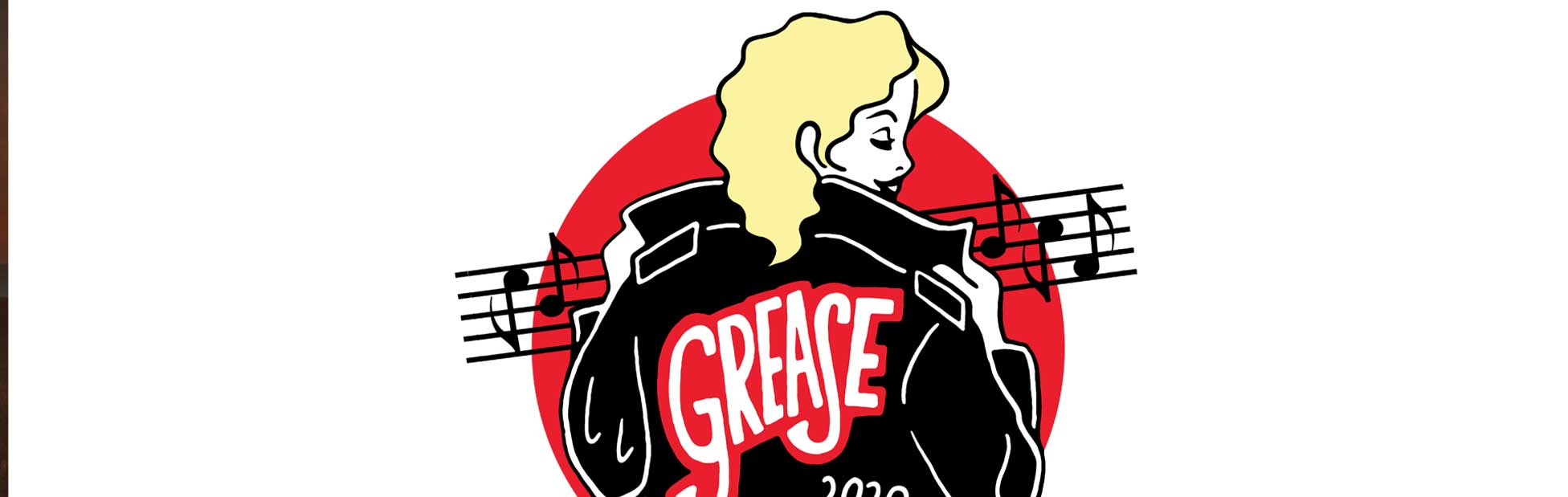 Cartoon person with Grease on back of jacket