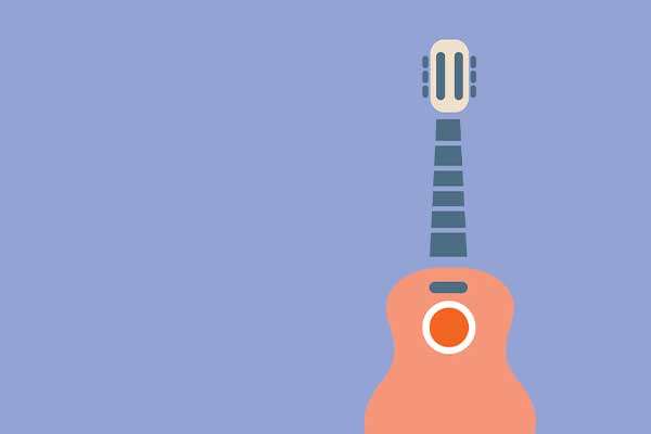 Guitar on purple background