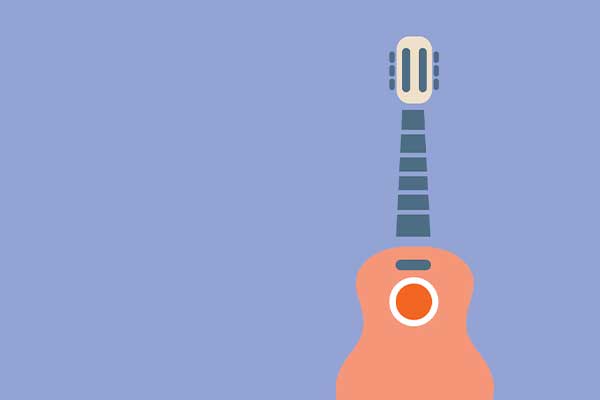 Guitar on purple background