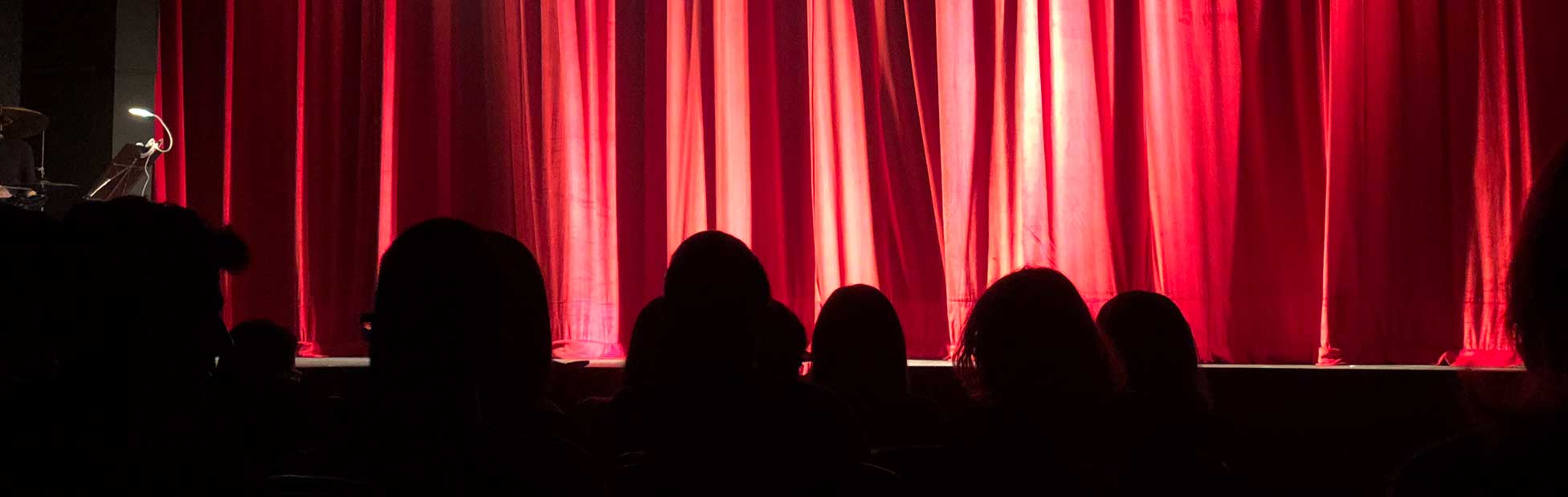 red curtain at theatre