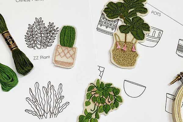 Embroidered plants