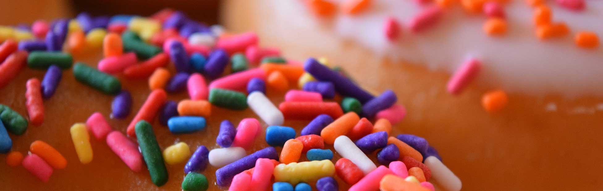 Doughnut decorated with sprinkles