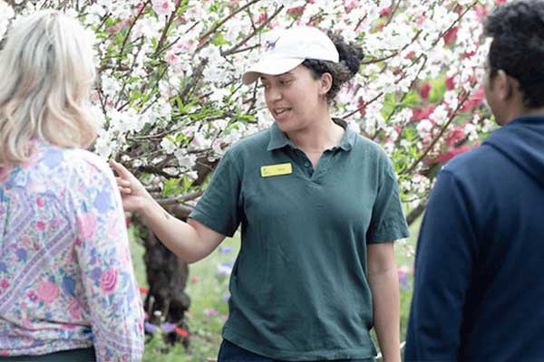 Tour guide with visitors