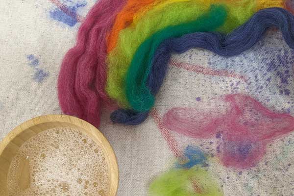 rainbow felt artwork