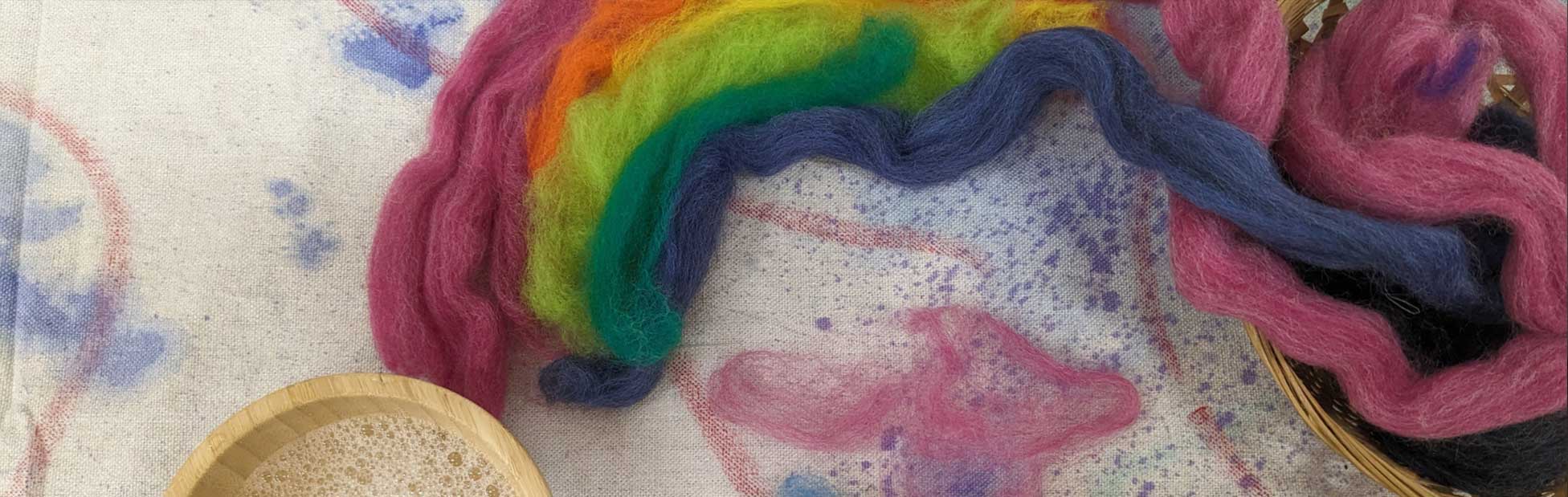 rainbow felt artwork