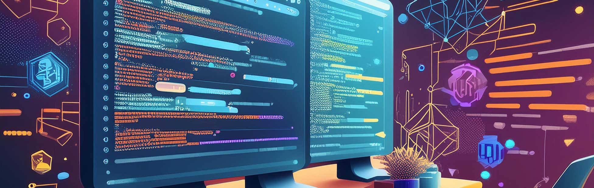 screen with code artwork