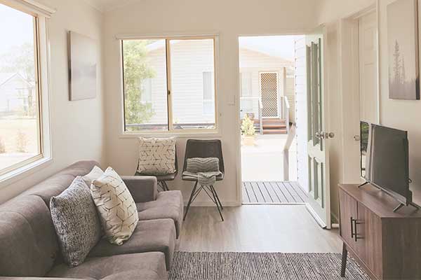 Living room in cabin