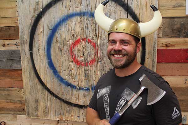 Image of a man in a Viking hat