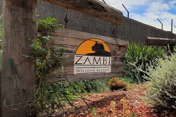 Zambi sign in native garden