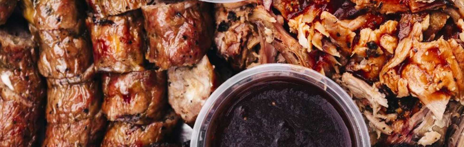 Meat and cup of sauce