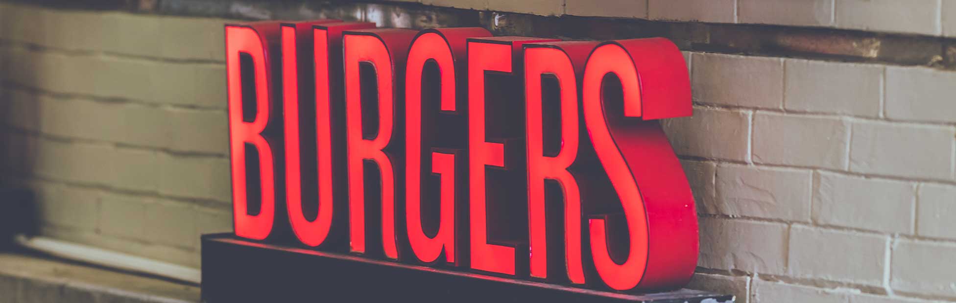 Red burger sign