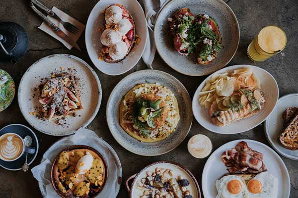 Meals laid out on table