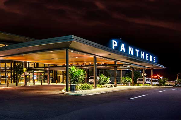 Dining area of Panthers beside the pool