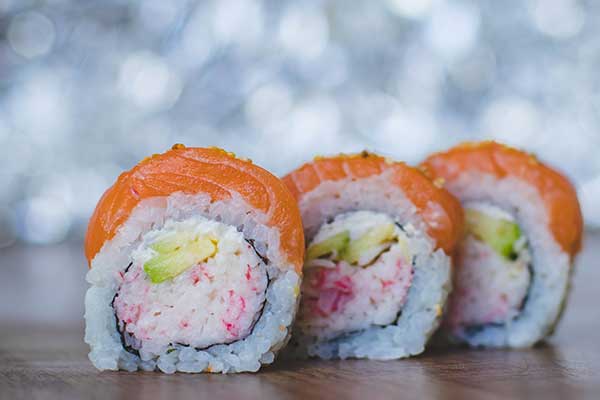 Sushi on a plate