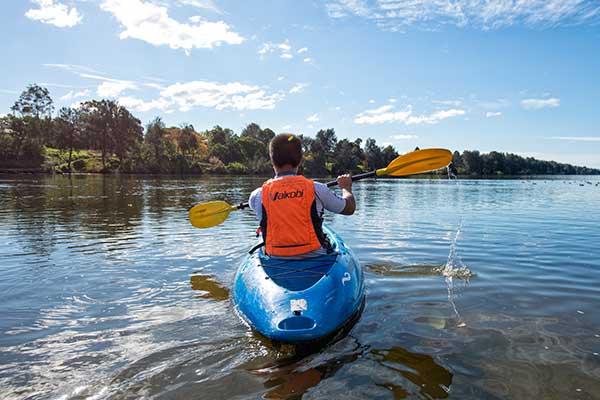 Man in kayak on Nepean River